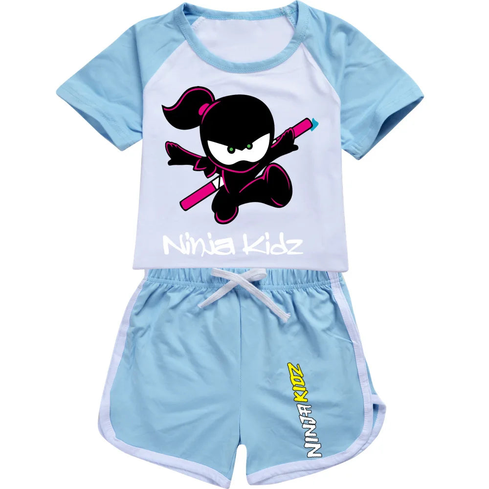 Ninja Kidz enfants vêtements coton Sport survêtements T-shirts sweat costume dessin animé motif ensemble adolescent bébé garçons filles vêtements