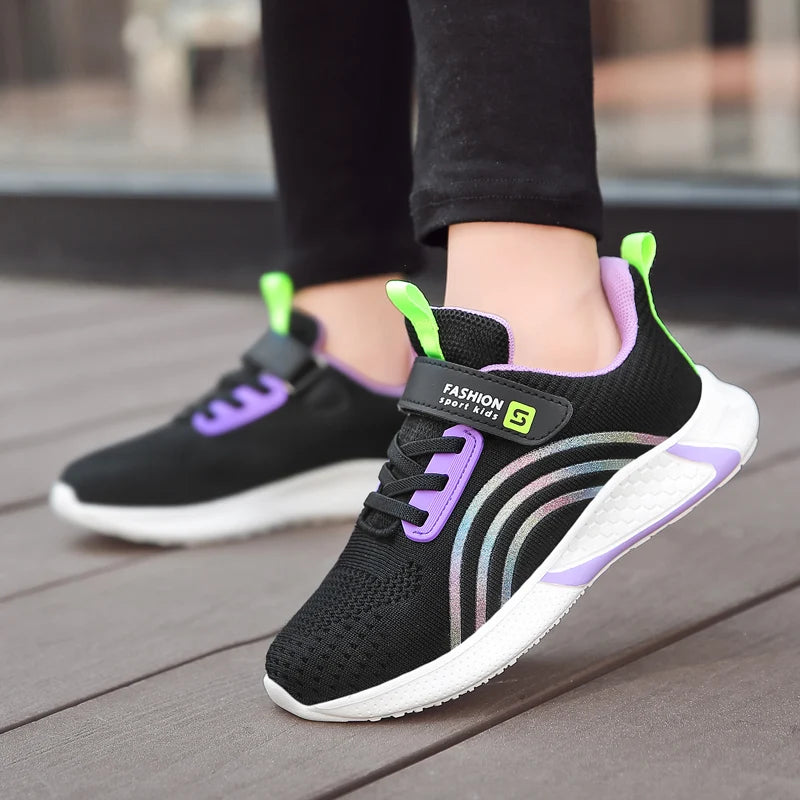 Chaussures de Course en Maille Blanche pour Fille, Baskets de dehors Légères et Colorées, à la Mode, pour Été et Automne, 2025