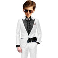 Costume de smoking 2 pièces bordeaux pour garçons, veste et pantalon, tenue de fête formelle, un bouton, revers, ensemble de costume pour enfants, vêtements d'invité de mariage