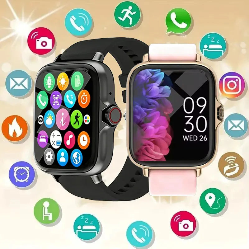 Nouvelle montre connectée multifonctionnelle 2026 pour hommes et femmes, bracelet de fitness et de sport avec Bluetooth, musique, moniteur de sommeil