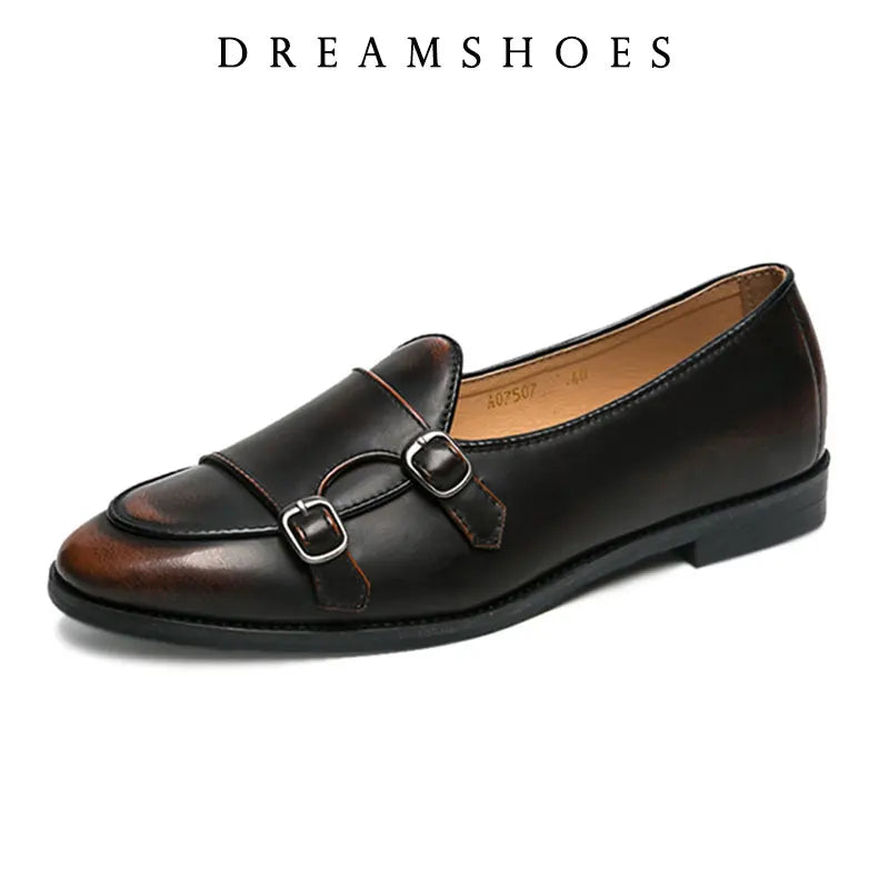 2025 mocassins hommes chaussures en cuir à semelles épaisses Style britannique noir chaussures d'affaires formelles mode luxe chaussures décontractées à enfiler