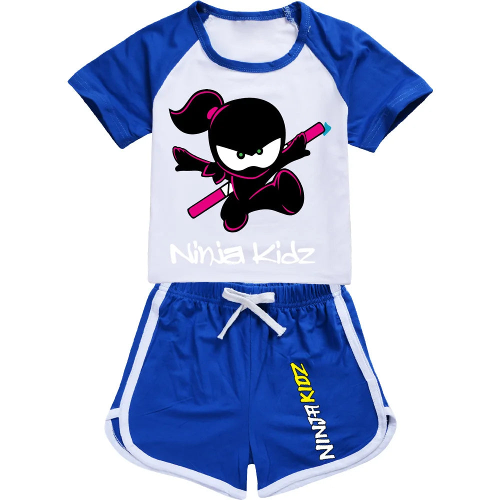 Ninja Kidz enfants vêtements coton Sport survêtements T-shirts sweat costume dessin animé motif ensemble adolescent bébé garçons filles vêtements