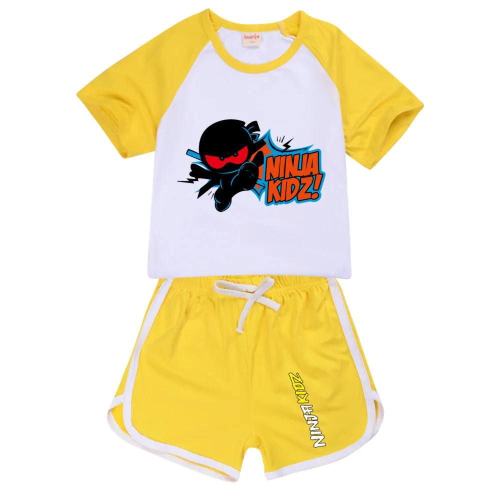 Ninja Kidz enfants vêtements coton Sport survêtements T-shirts sweat costume dessin animé motif ensemble adolescent bébé garçons filles vêtements