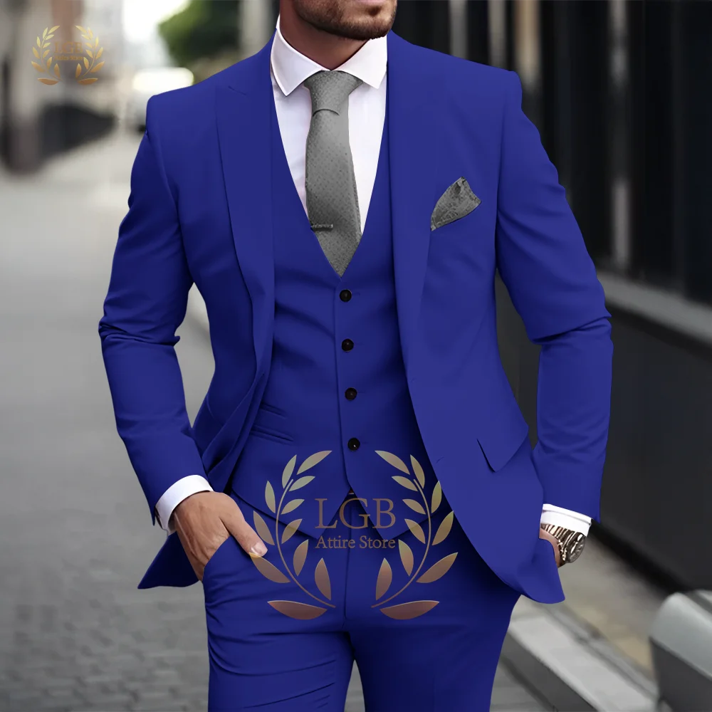 Costume 3 pièces kaki pour hommes, classique, revers, Business, formel, mariage, marié, coupe cintrée, élégant, Style Gentleman, Blazer à la mode