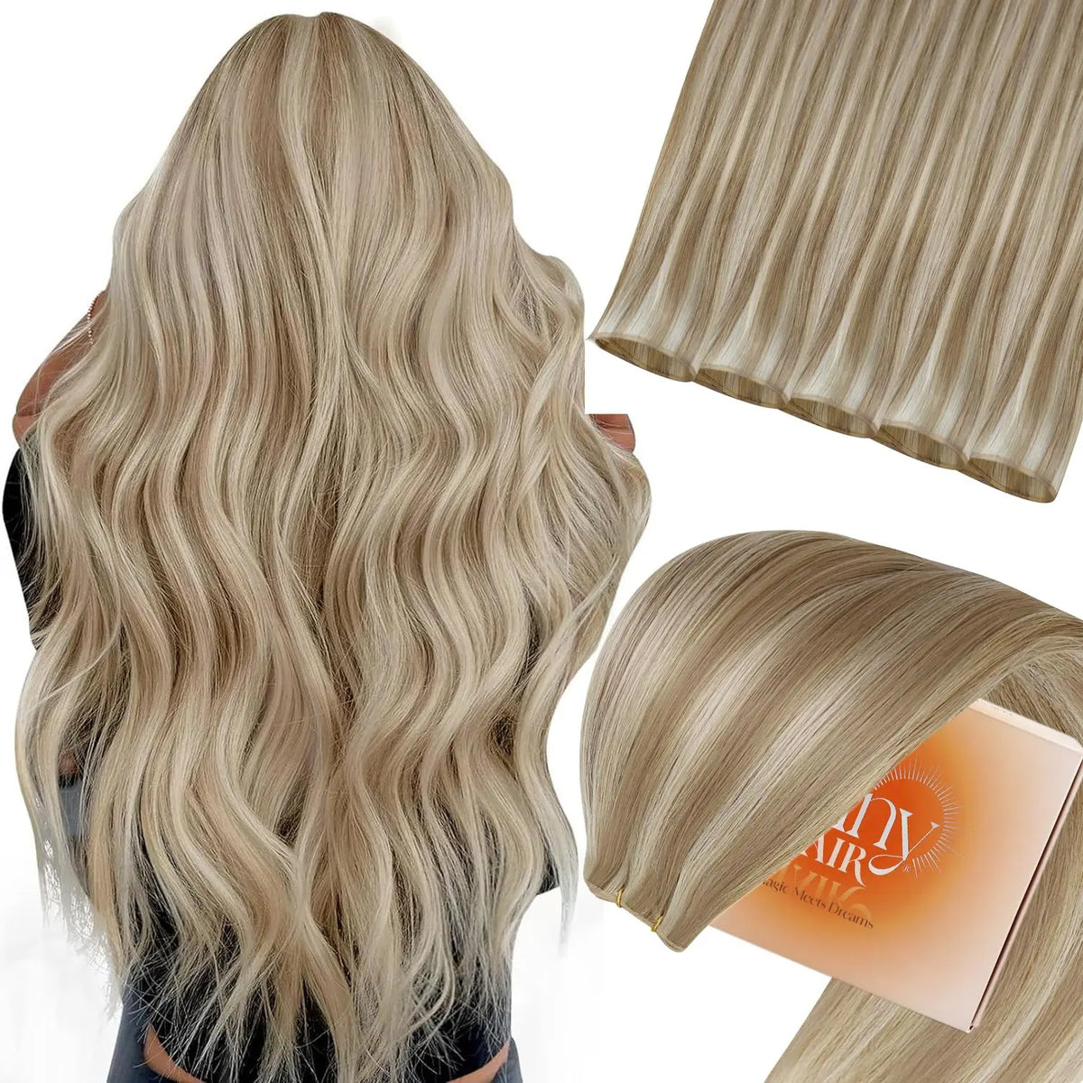 Sunny Hair Genius trame Extensions de cheveux cheveux humains coudre dans les Extensions génie trames de cheveux humains cheveux brésiliens pour les femmes