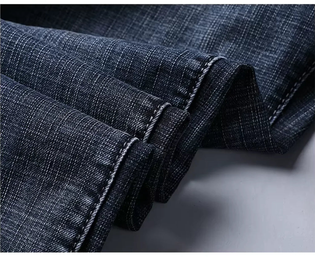 Wthinlee nouveaux hommes d'affaires jean polaire décontracté droit Stretch mode classique bleu noir travail Denim pantalon mâle vêtements