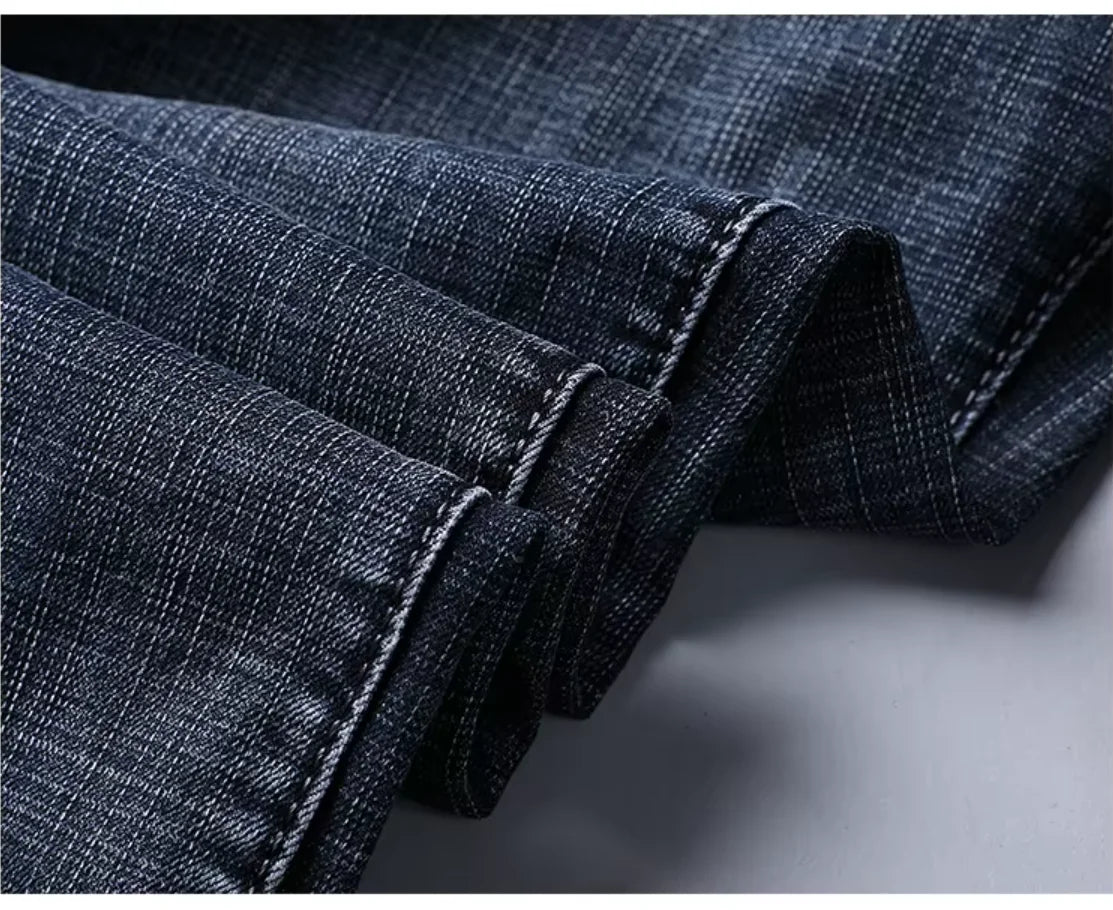 Wthinlee nouveaux hommes d'affaires jean polaire décontracté droit Stretch mode classique bleu noir travail Denim pantalon mâle vêtements