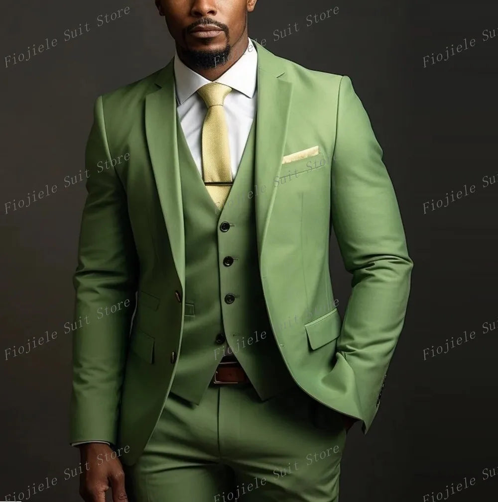 Costume ivoire pour hommes, Tuxedos d'affaires pour occasions formelles, marié, fête de mariage, bal de promo, ensemble 3 pièces, Blazer, gilet, pantalon