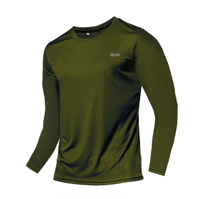 T-Shirt à manches longues en soie glacée pour hommes, Section fine, séchage rapide, respirant, Simple, vêtements de sport décontractés en plein air, équipement de Fitness, printemps