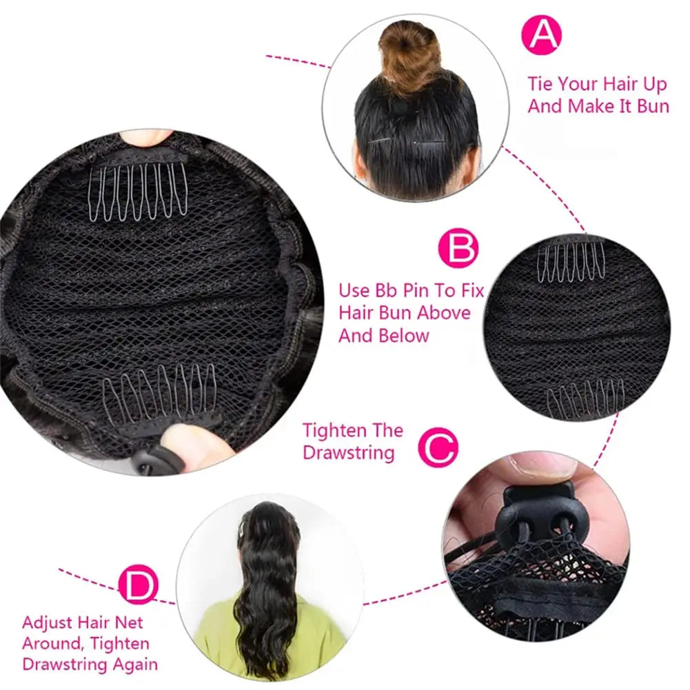 Extensions de cheveux humains à ondulations naturelles, 100% vrais cheveux humains brésiliens Remy, à clipser, pour femmes, couleur naturelle