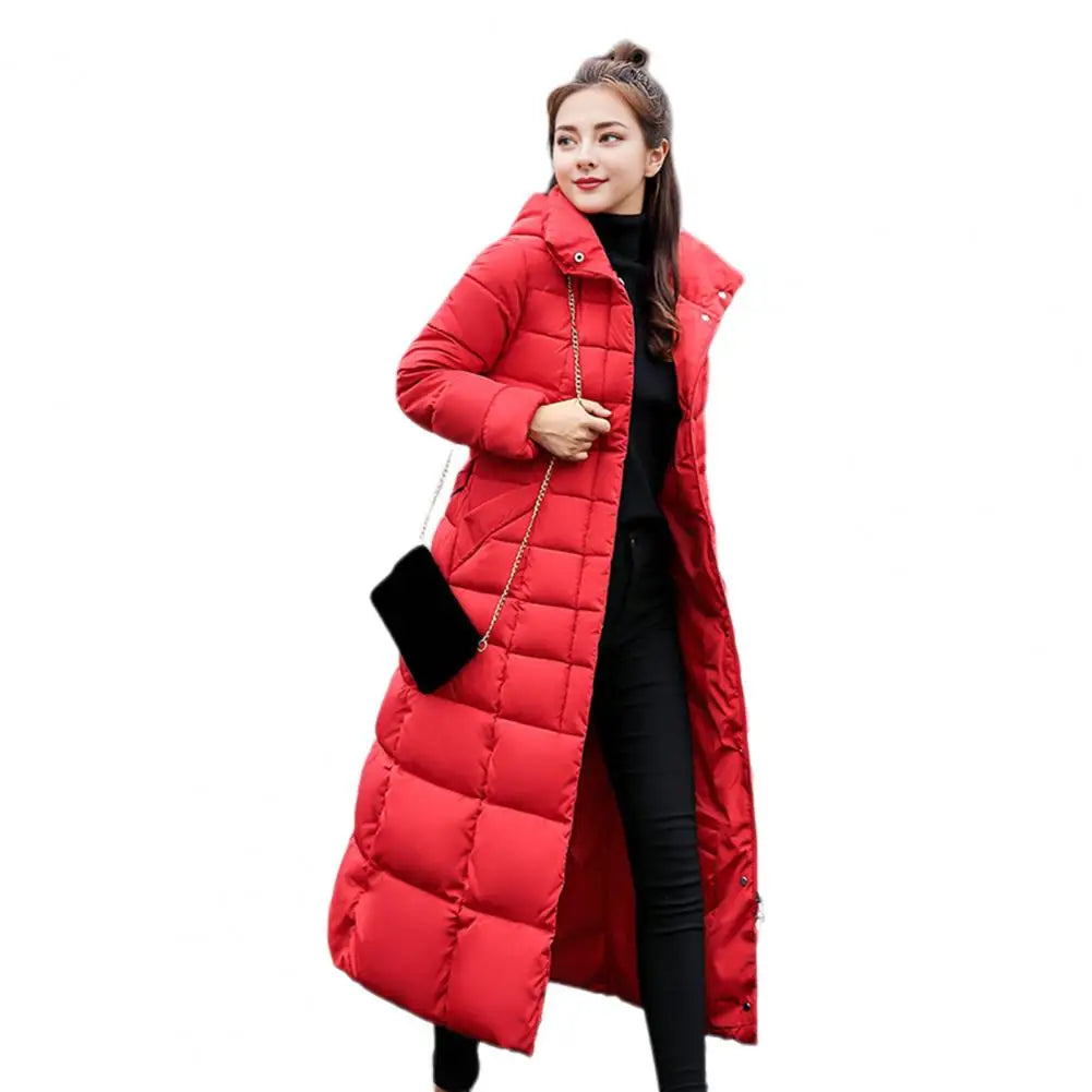 Manteau en coton pour femme, grand col, longue longueur, coupe cintrée, Style coréen, veste rembourrée en coton, nouvelle collection hiver 2024