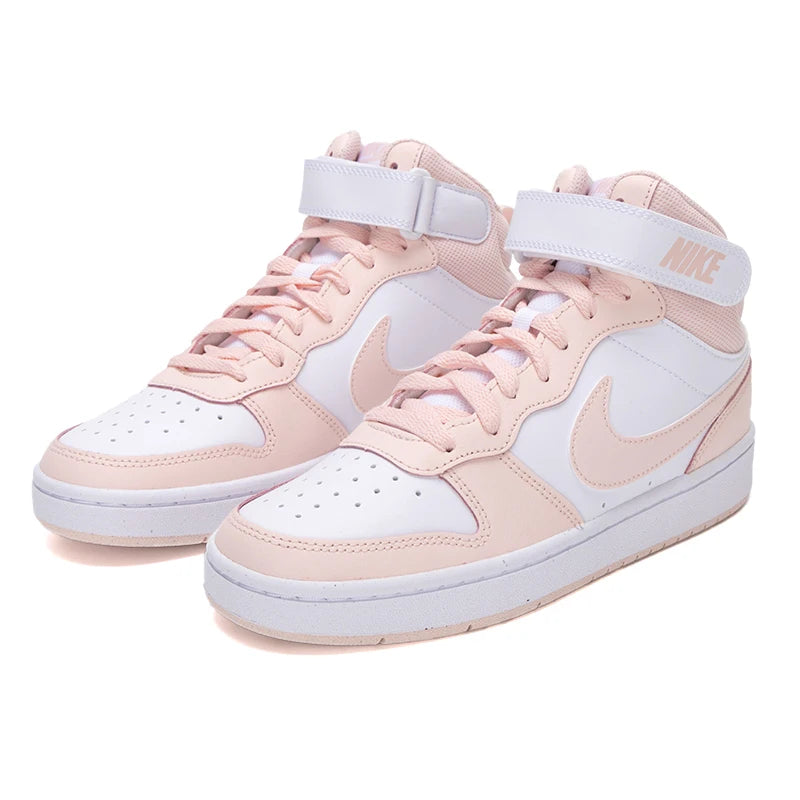 Chaussures Nike pour femmes, chaussures pour grands enfants, baskets Court Borough, chaussures décontractées à la mode, baskets mi-hautes à velcro Cd7782-122