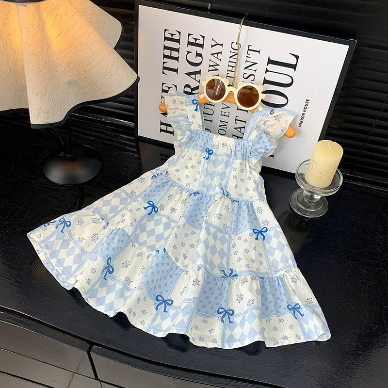 Robe d'été 2026 pour filles à manches volantées, robes de princesse imprimées à volants pour enfants de 1 à 12 ans, vêtements de vacances