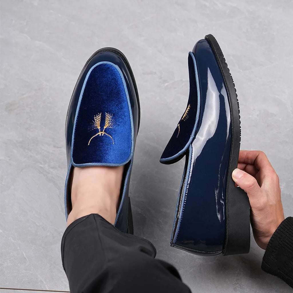 Mocassins formels brodés pour homme, chaussures de créateur pour mariage, chaussures de bureau, mocassins homme, chaussures élégantes pour homme