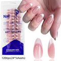 100 pièces blanc moyen carré faux ongles couverture complète acrylique artificiel faux ongles conseils femmes décoration des ongles 10 tailles presse sur les ongles