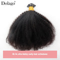 Dolago-Extensions de cheveux afro crépus bouclés pour femmes, Bundles de cheveux humains noirs naturels, KerBrian Flat K Tip, 4B 4C ktHair