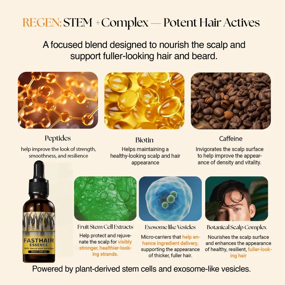 Sérum de soin capillaire quotidien pour la croissance des cheveux, nourrit le cuir chevelu, léger, non gras, favorise des cheveux plus fournis et plus sains.