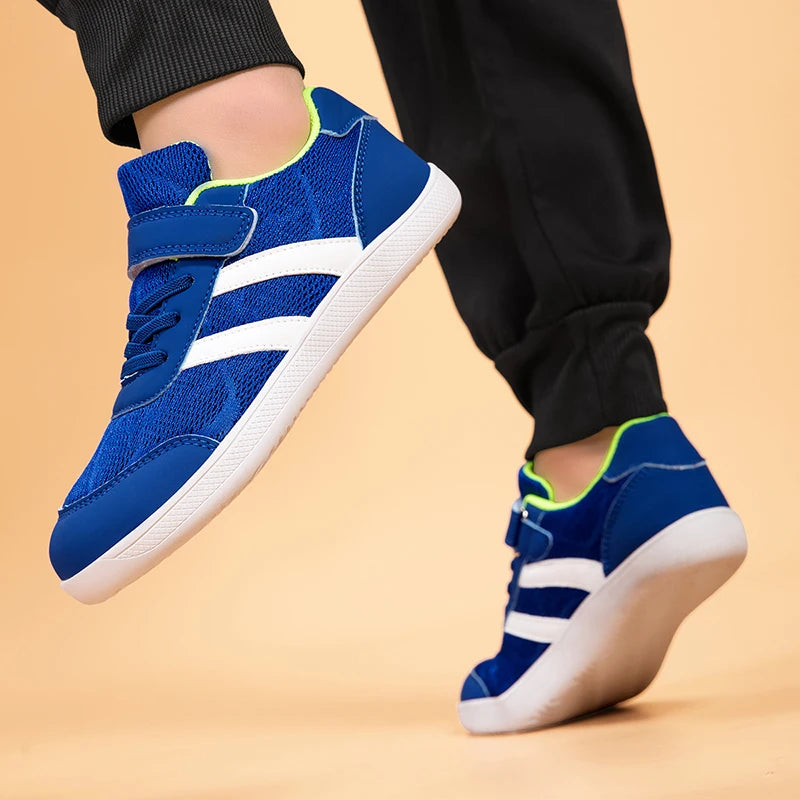 Chaussures minimalistes pieds nus pour enfants (petits/grands), baskets larges à talon plat pour garçons/filles, chaussures de marche et de skate