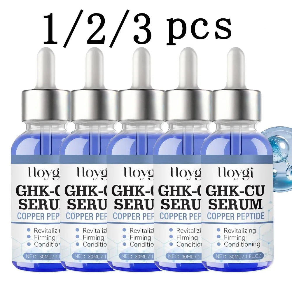 Sérum au cuivre et aux peptides GHK-Cu pour le visage, raffermissant, liftant, atténuant les ridules, resserrant les pores, réparateur de barrière cutanée, hydratant à l'acide hyaluronique