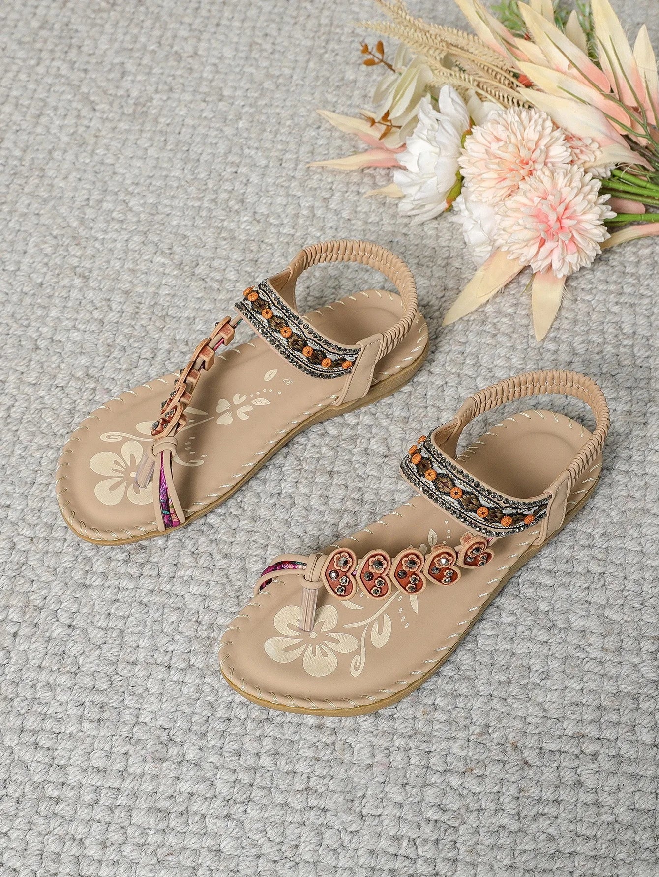Sandales pour femmes sandales bohème en plein air semelle souple sandales de plage plate-forme légère femmes chaussures décontractées plat grande taille sandale