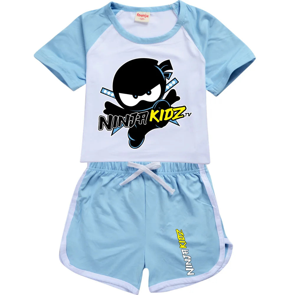 Ninja Kidz enfants vêtements coton Sport survêtements T-shirts sweat costume dessin animé motif ensemble adolescent bébé garçons filles vêtements