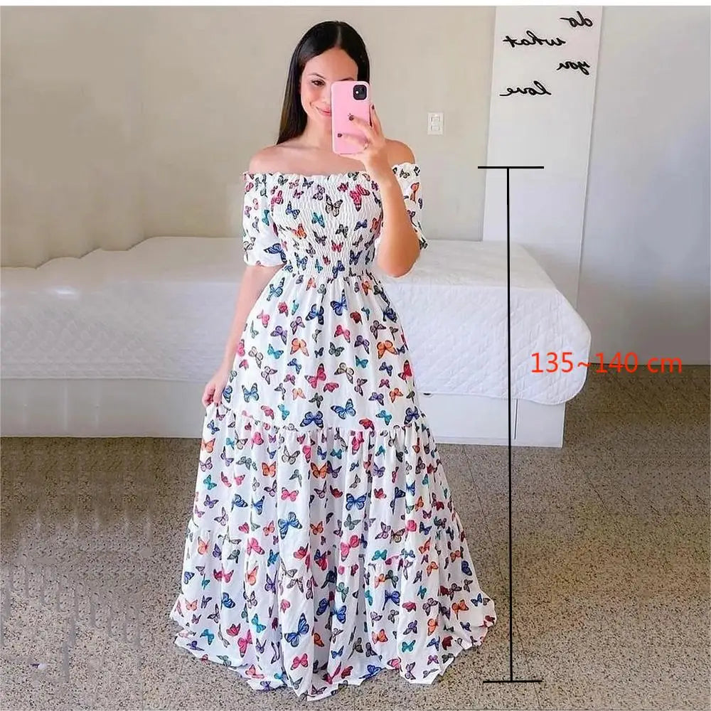Robe Longue à Fleurs pour Femme, Tenue de Soirée Courte, Élégante, Décontractée, Style Boho, Vacances, Imprimée, Été Arts et lettres français fraîche mode fleur brisée irrégulière