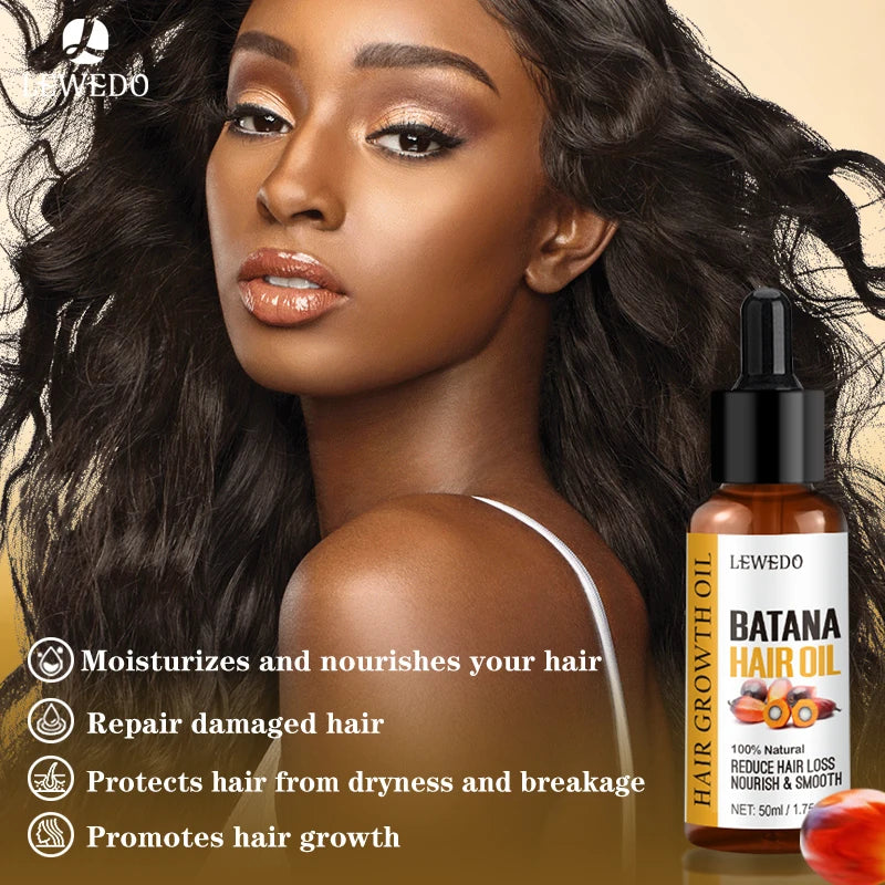 Lewedo Naturals huile de Batana croissance rapide des cheveux pour hommes femmes huile de Batana Pure nourrir les cheveux brillants soins capillaires sains Anti perte de cheveux