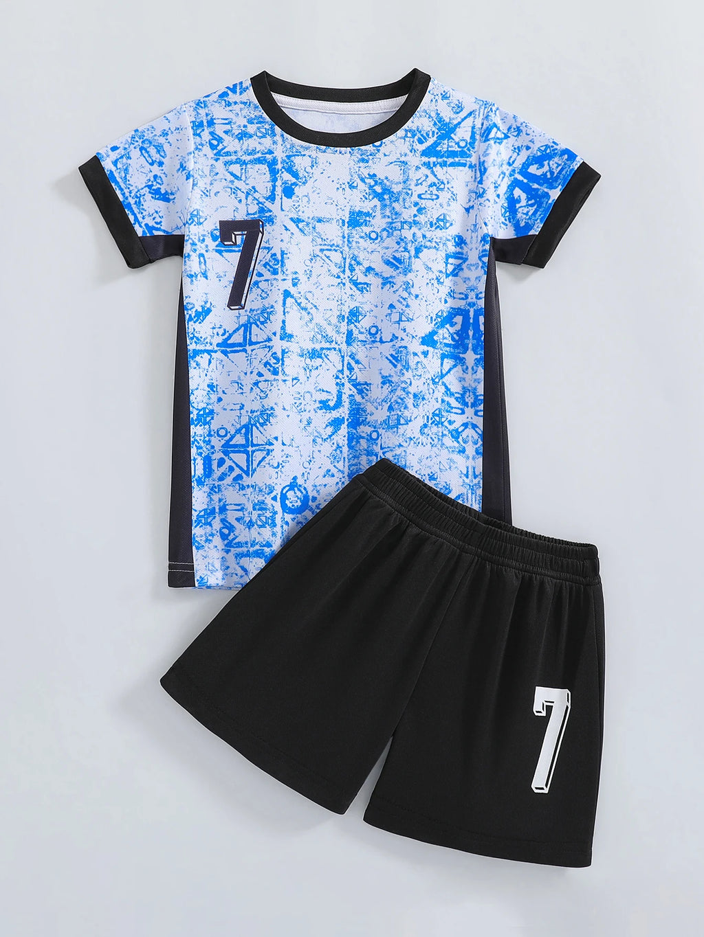 Ensemble d'uniforme de football léger à séchage rapide pour enfants et adolescents, pour le sport en plein air, numéro fixe 7, nom arrière personnalisé