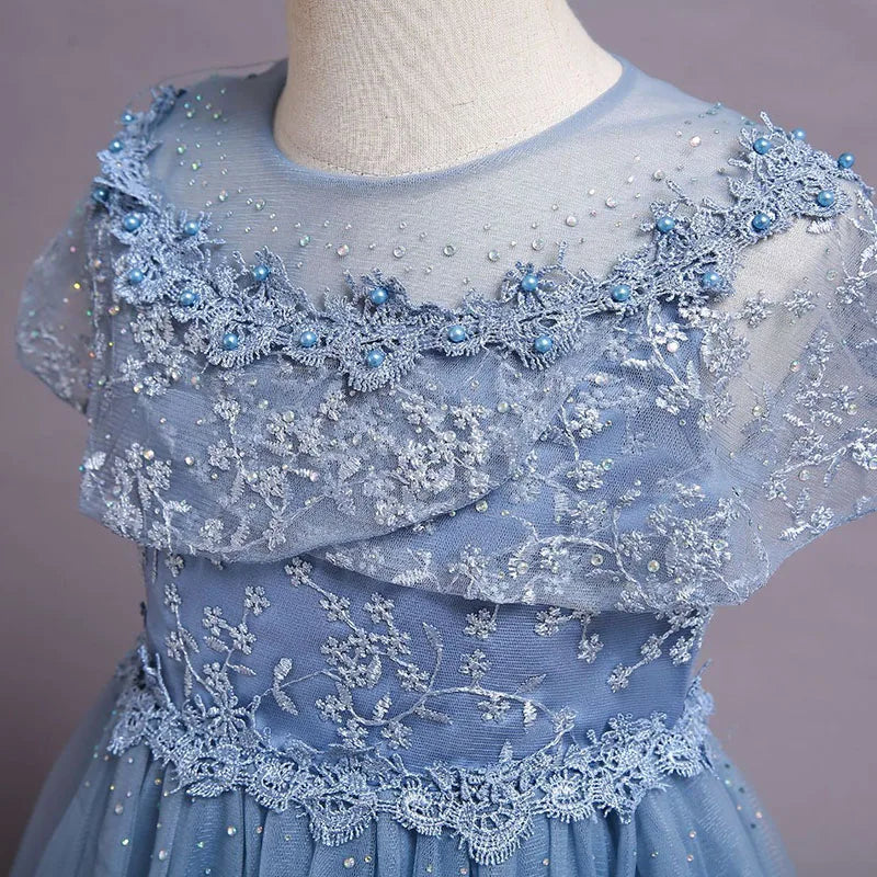 Robe de princesse bouffante pour filles, longue robe de soirée brodée, vêtements de bal de vacances pour filles, pour Eid, 2025