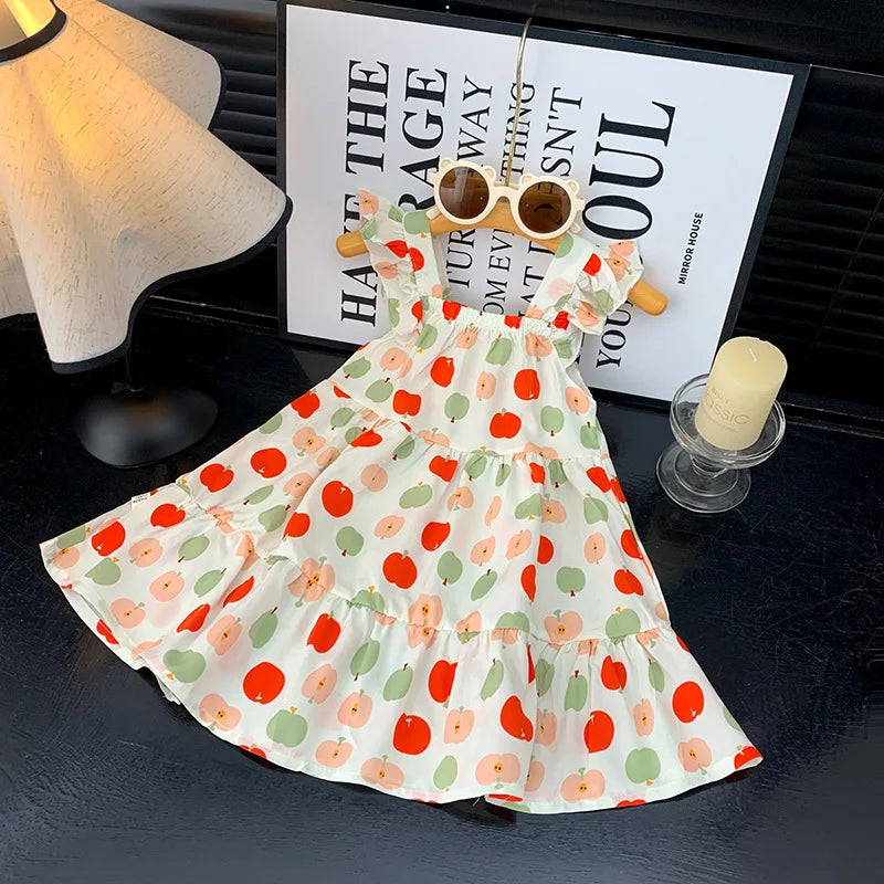 Robe d'été 2026 pour filles à manches volantées, robes de princesse imprimées à volants pour enfants de 1 à 12 ans, vêtements de vacances