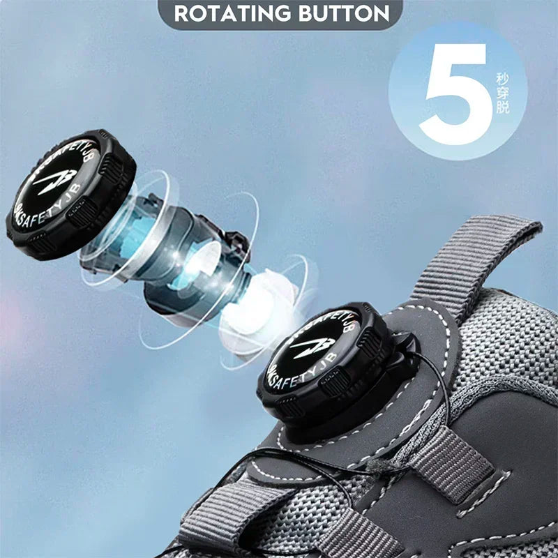Chaussures de sécurité pour hommes, bottes de Protection élastiques, chaussures décontractées à la mode, respirantes, Protection contre les odeurs, chaussures de travail pour hommes
