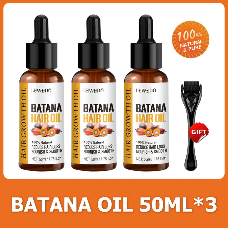 Lewedo Naturals huile de Batana croissance rapide des cheveux pour hommes femmes huile de Batana Pure nourrir les cheveux brillants soins capillaires sains Anti perte de cheveux