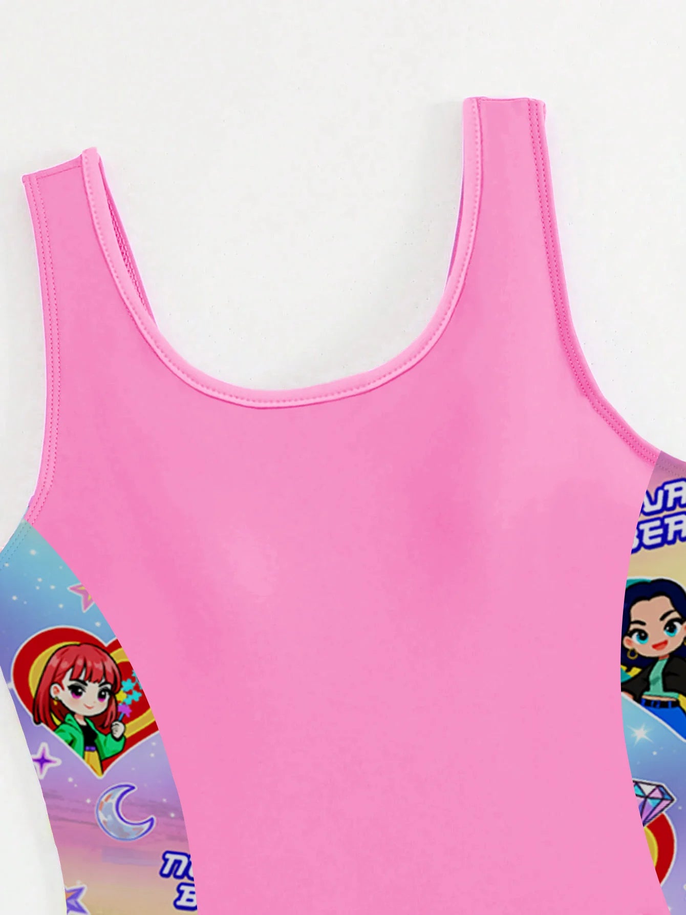 Ensemble de maillot de bain et short pour filles à imprimé anime K-POP en 2 pièces, protection UV UPF 50+, maillot de bain de plage d'été