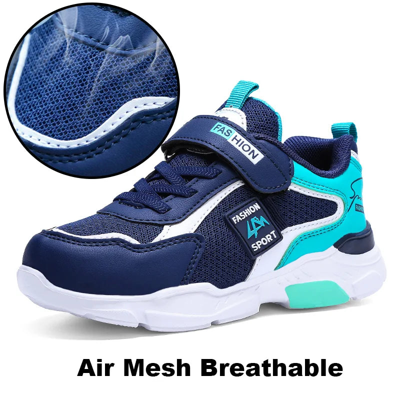 Baskets en maille respirante pour enfants, chaussures de sport décontractées pour enfants, chaussures de course d'école pour garçons et filles, crochet et boucle pour enfants, été