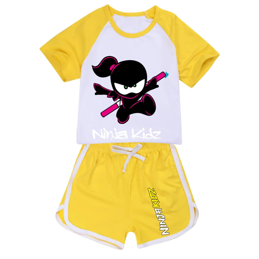 Ninja Kidz enfants vêtements coton Sport survêtements T-shirts sweat costume dessin animé motif ensemble adolescent bébé garçons filles vêtements