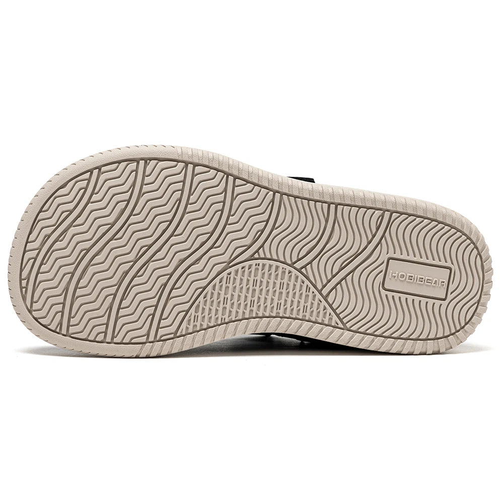 HOBIBEAR chaussures large largeur pour enfants pieds nus crochet boucle baskets minimaliste en cuir artificiel léger doux chaussures de marche