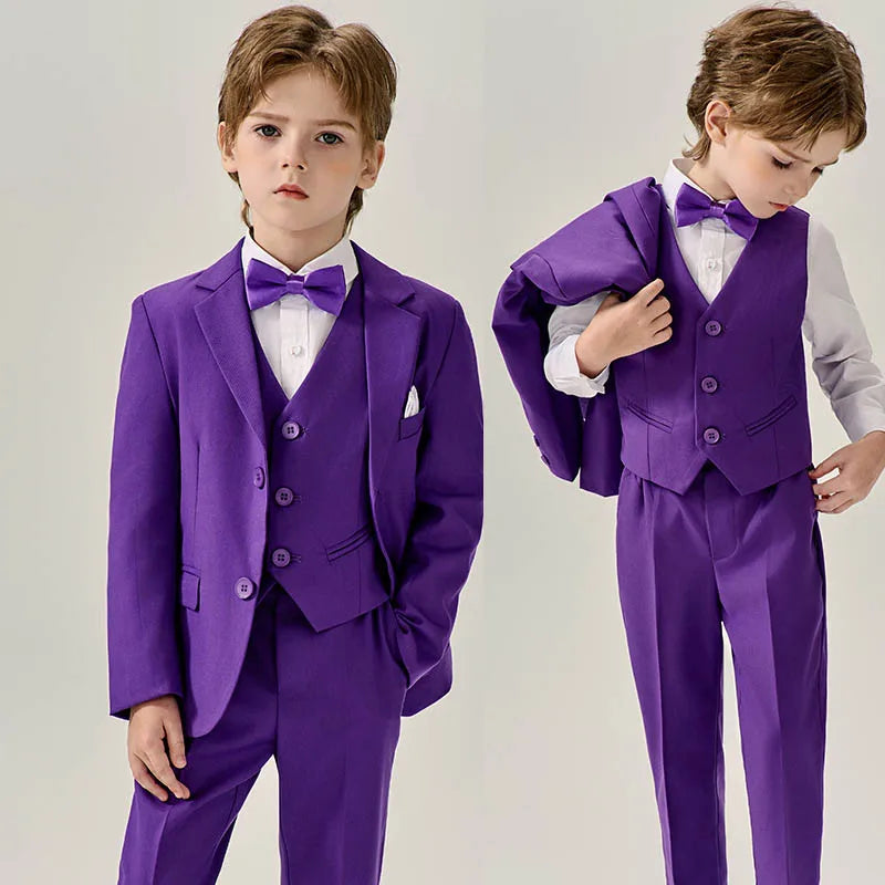 Jakcet-Robe de Soirée Verte avec Nministériels d Papillon pour Enfant, Costume de Cérémonie d'Anniversaire, Photographie de Mariage, 4 Pièces/Ensemble