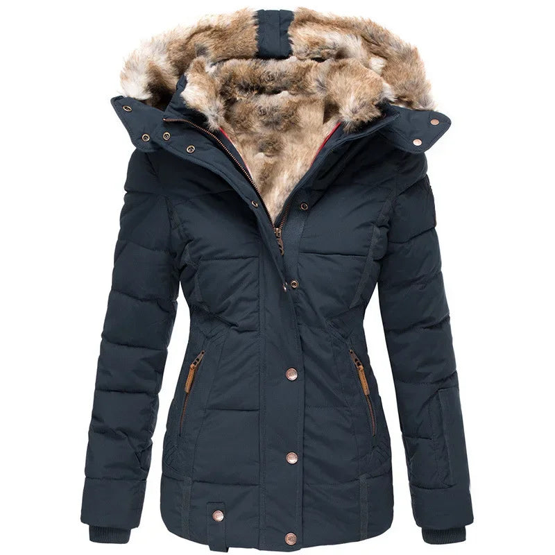 Parka rembourrée en coton pour femme, veste d'hiver longue et chaude, à capuche, épaisse, Slim Fit, vêtements d'extérieur, manteau court, 2026