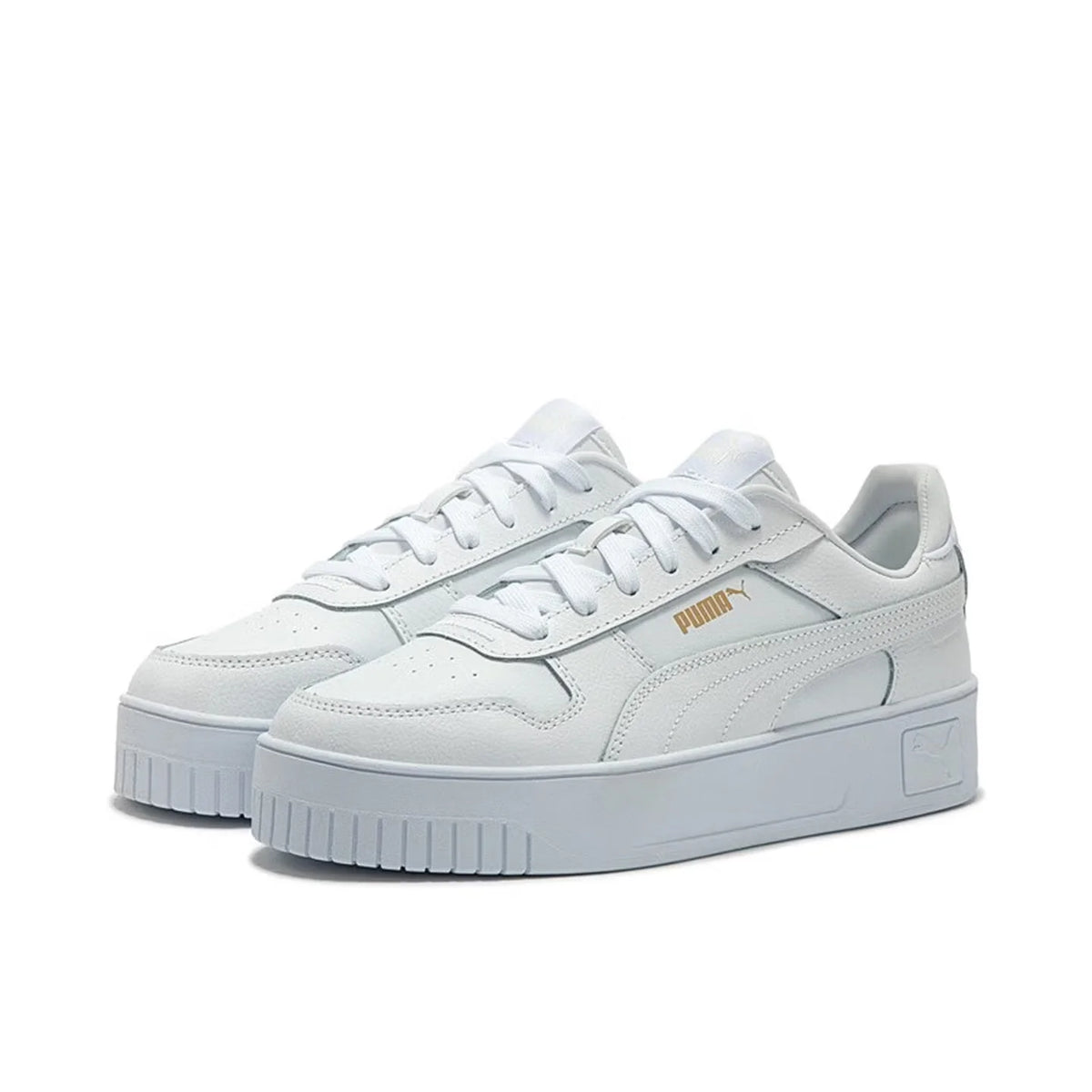 Puma Carina Street : baskets basses confortables, minimalistes, de haute qualité, durables et antidérapantes pour femmes – Blanc 389390-01