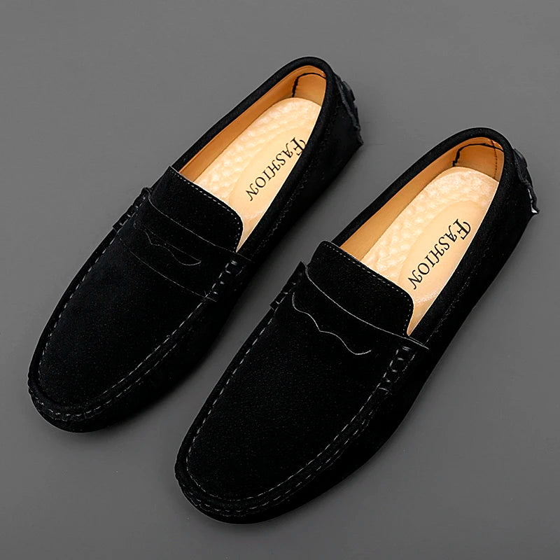 Mocassins en cuir suédé pour hommes, nouvelle mode, chaussures de marche, confortables, plates, classiques, Style Original, chaussures décontractées pour hommes