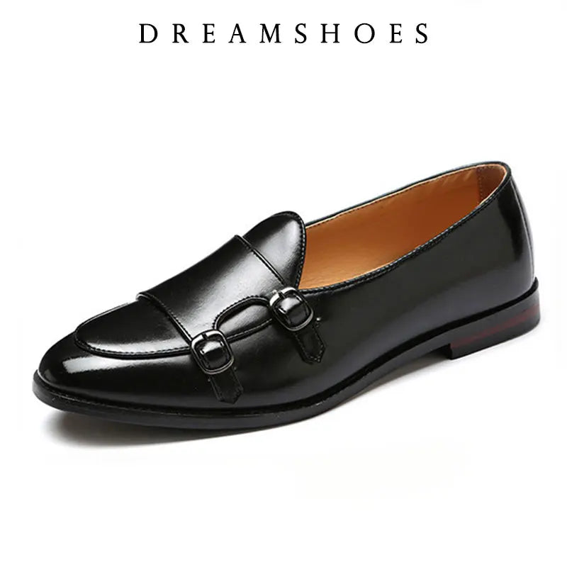 2025 mocassins hommes chaussures en cuir à semelles épaisses Style britannique noir chaussures d'affaires formelles mode luxe chaussures décontractées à enfiler