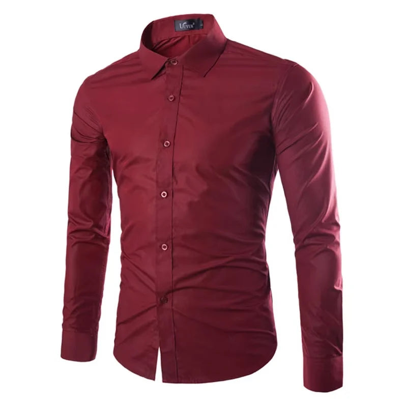 14 couleurs couleur unie hommes à la mode couleur bonbon chemise hommes décontracté à manches longues chemise pour hommes