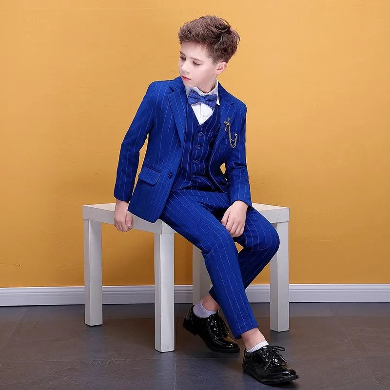 Costume de Smoking pour Enfant et Adolescent, Veste Luxueuse, GlaPants, Nministériels d Papillon, Photographie, Fleur Trempée, Robe de Mariée Formelle pour Garçons, 4 Pièces