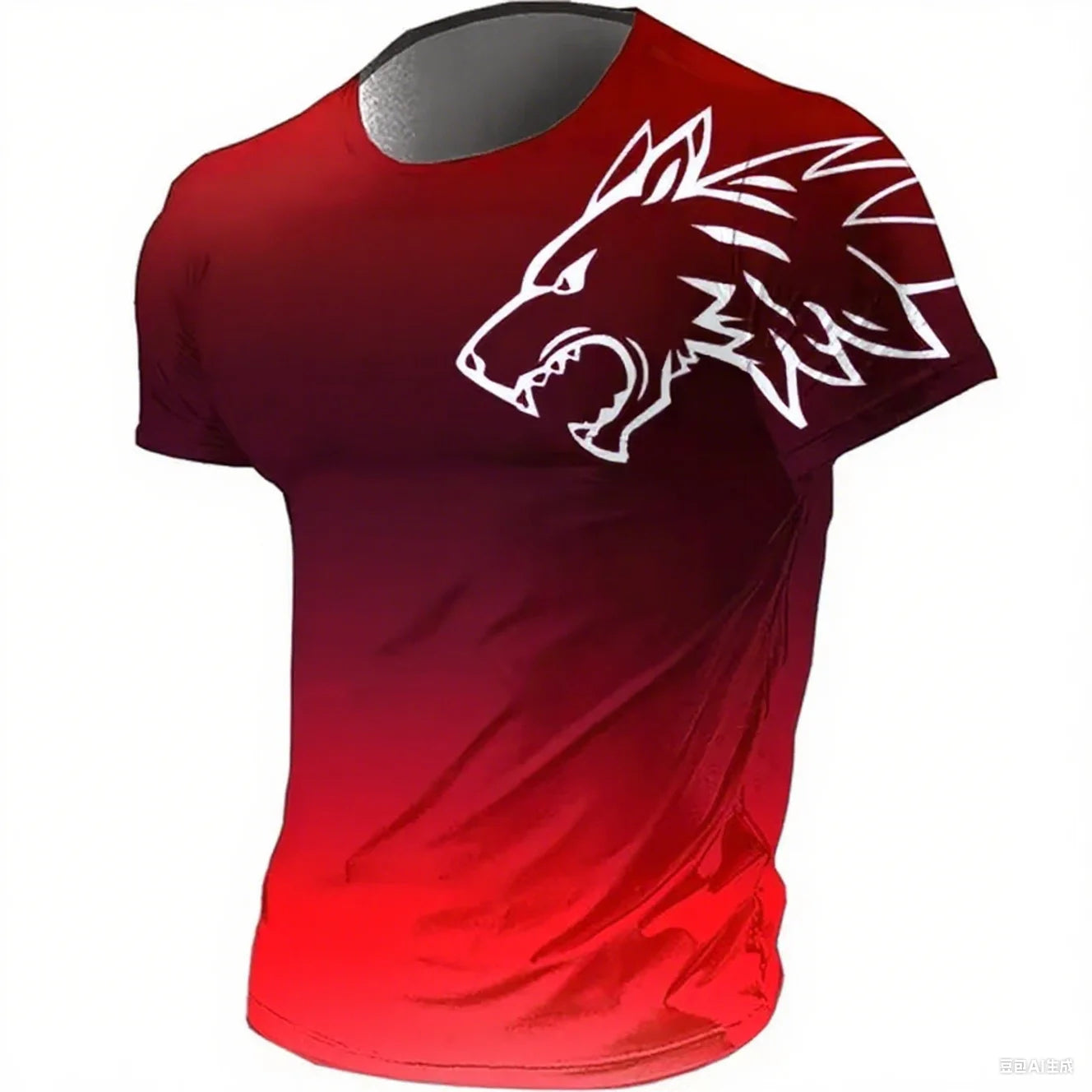 T-shirts pour hommes fitness vêtements de sport 2024 été Vintage hommes 3d imprimé séchage rapide dégradé T-shirt Animal loup à manches courtes