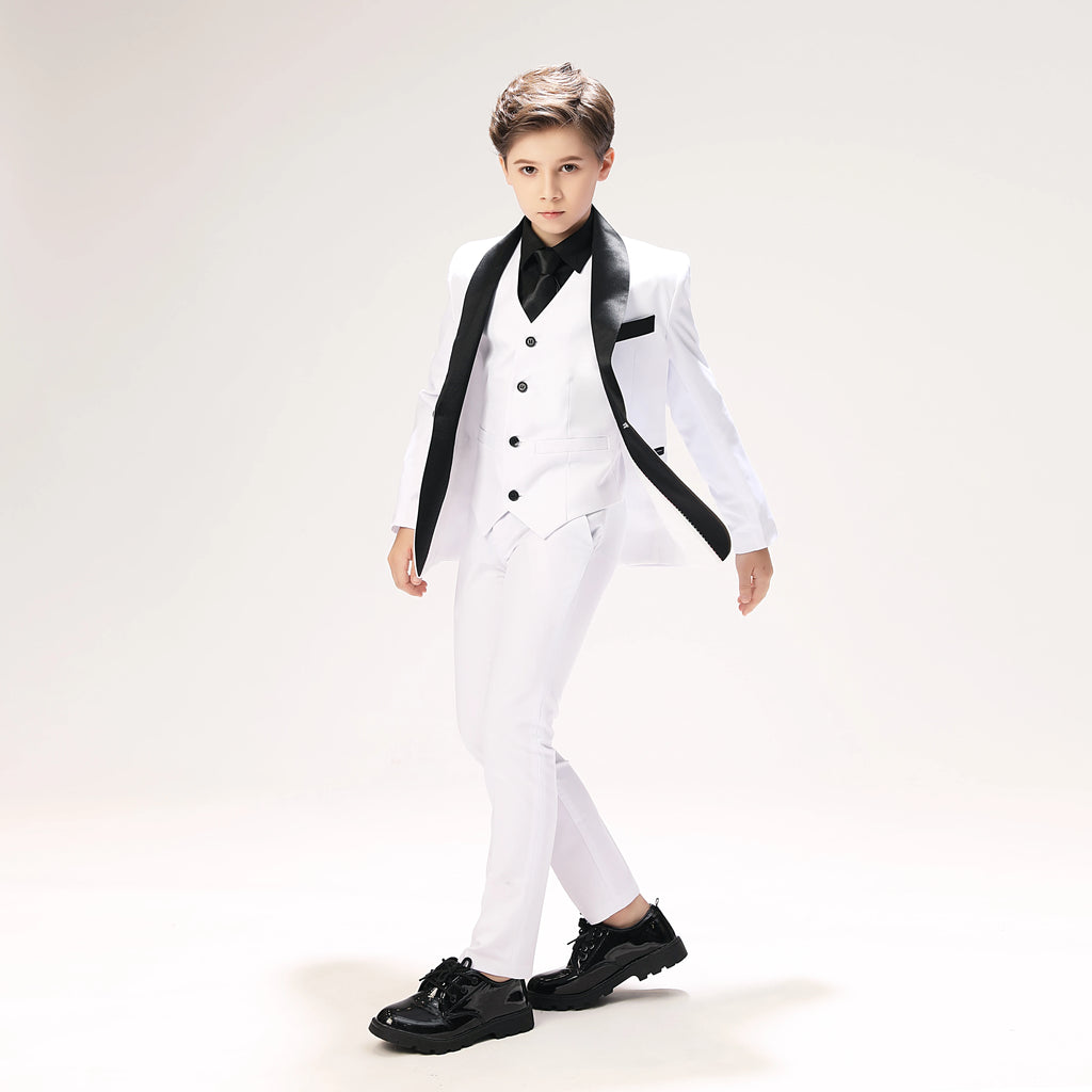 Costume 3 pièces pour garçons de rentrée scolaire, veste, gilet, pantalon, smoking pour enfants, costume de mariage, robe formelle classique, costume Slim pour adolescents