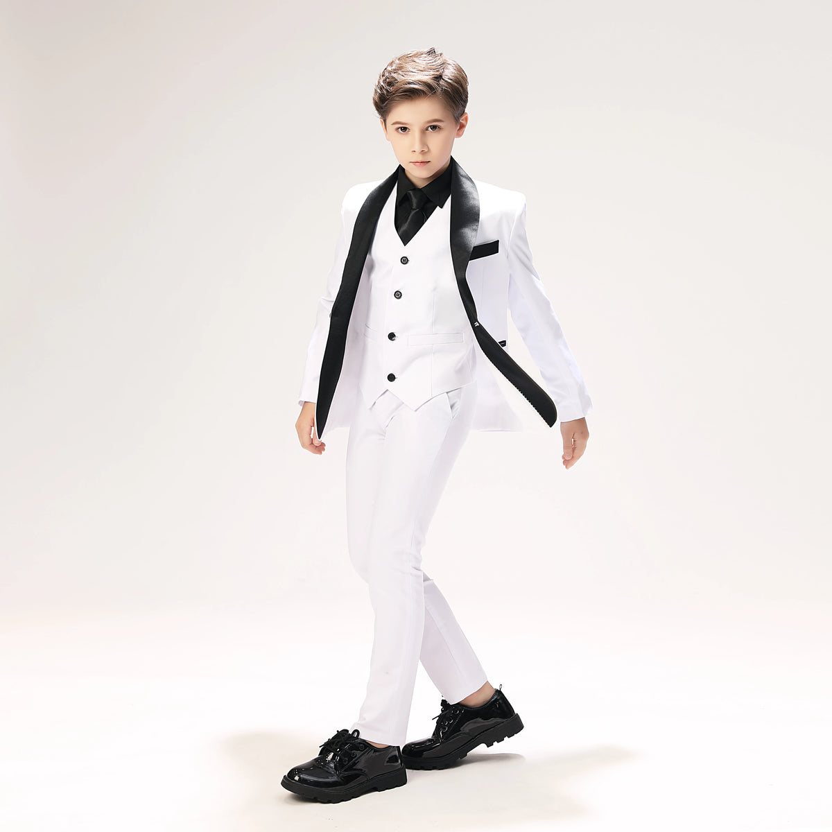 Costume 3 pièces pour garçons de rentrée scolaire, veste, gilet, pantalon, smoking pour enfants, costume de mariage, robe formelle classique, costume Slim pour adolescents