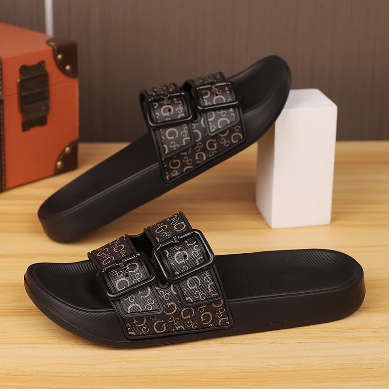 Chaussures hommes sandales pantoufles Sneaker cuir hommes baskets été chaussures de plage sandales pour homme grande taille noir sandales décontractées