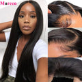 Perruques 100% Cheveux Humains Densité 250 Lisses Prêtes à Porter Sans Colle Pré-Pluckées Perruque à Fermeture en Dentelle 4x4