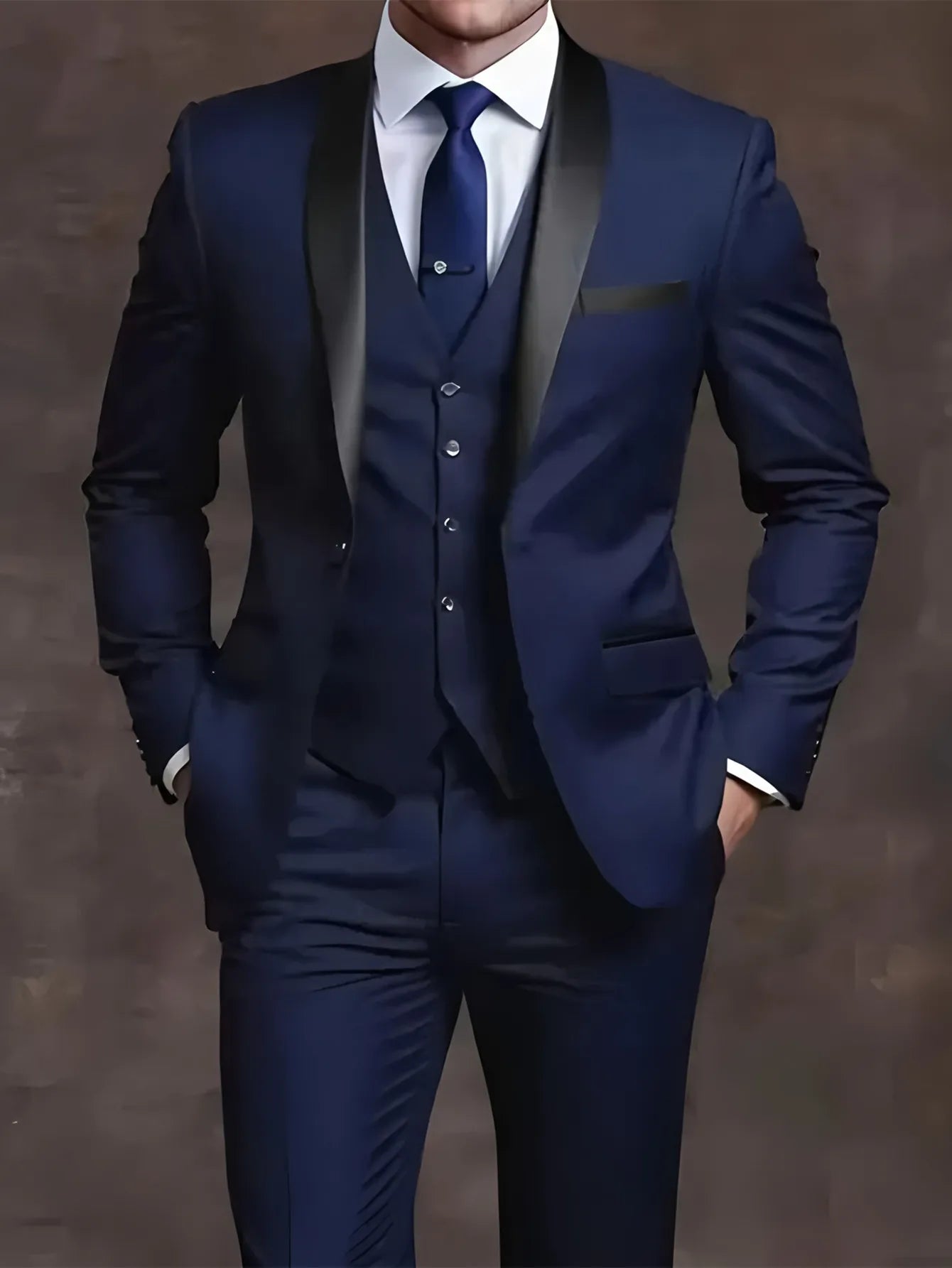Ensembles de costumes élégants pour hommes - Ensemble de smoking coupe cintrée pour mariages et occasions formelles, costume noir