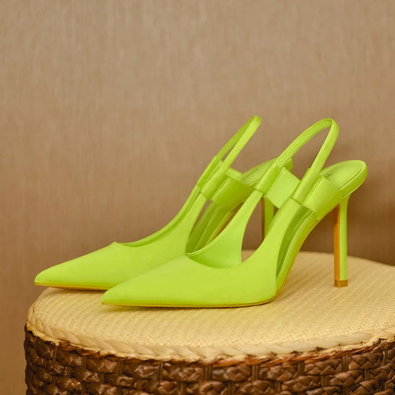 Sandales d'été de luxe 2026 roses à talons hauts pointus pour femmes, talons aiguilles élégants, nouveau style français, haute qualité
